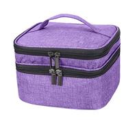 COLLBATH Oxford Cloth Essential Oils Carrying Case with Handle Large Capacity Nail Polish Organizer Bag for Travel and Home Storage Purple