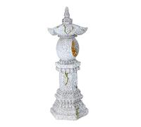 COLLBATH Pagoda Stone Pagoda Dragon Tropical Pond Plant Air Stone Garden Solar Ornaments Decorations Home Aquarium Accessories Outdoor Buddha Salix Small Fish Tank Feature Zen Resin Golden
