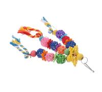 COLLBATH Parrot Chewing Bird Shredding Cockatiel Parrot Food Bite Bird Cage Chew Hamster Birdcage Aviary Cockatiels Skewer Colorful Hanging Playthings Color Rattan Balls Rattan