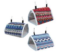 COLLBATH Parrot Hanging Tent Set 3pcs Bird Snuggle Hut Pet Bird Nest House Warm Bed Cave Washable for Cage or Branch