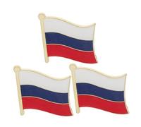 COLLBATH Patriotic Russian Flag Lapel Badge Pin 3pcs Metal Brooch for School Activity Decorative