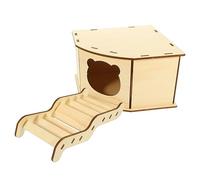 COLLBATH Pcs Wooden Hamster House Toys Smooth Surface Pet Sleeping House Hiding Toy for Small Pets