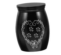COLLBATH Pet Urn Mini Urn Pet Cremation Holder Pet Memorial Urns Dog Ashes Urn Cremation Urn for Dog Ashes Cremation Keepsake Dog Keepsake Urns Cat Urn Pets Small Urn for Ashes Black Alloy