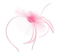 COLLBATH Pink Mesh Gauze Bridal Headband Stylish Party Headdress for Dance Prom Ball and Wedding Accessories
