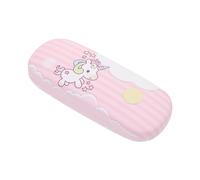 COLLBATH Pink Pu Eyeglass Case with Cartoon Pattern, Drop-proof and Pressure Resistant Glasses Protector Case, Portable and Stylish for Travel and Daily Use