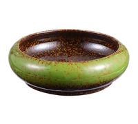 COLLBATH Planter Artistic Vintage Retro with Drainage Hole Ceramic Succulent and Large Opening Design Flower Pot Green Pot Plant Container for Desk or Table Use
