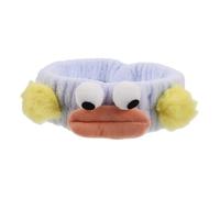 COLLBATH Plush Cartoon Face Wash Headband with Big Eyes and Sausage Mouth Design Soft Elastic Hair Band for Women Skincare Makeup Shower and Beauty Routine Accessory