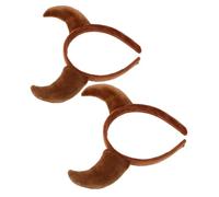 COLLBATH Plush Cow Horn Headband Soft Comfortable Devil Horns Hair Hoop for Halloween Christmas Party Cosplay Costume Fun Quirky Wash Face Headband Accessory