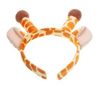 COLLBATH Plush Giraffe Horn Headband with Soft Cartoon Ears, Cute Light Brown Cosplay Hair Accessory for Travel and Photo Props