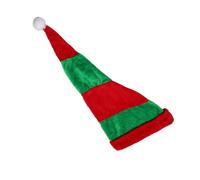COLLBATH Plush Striped Clown Hat Large Adult Santa Hat Red Green Xmas Party Headpiece Festive Festival Cap