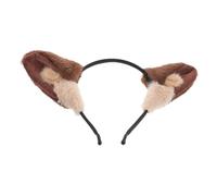 COLLBATH Plush Wolf Ear Headband for Women and Teens Soft Comfortable Animal Ears Hair Accessory Stylish Cozy Cosplay and Party Wear Warm Winter Headband in Dark Brown