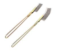 COLLBATH Portable Birdcage Brush Set 2pcs Stainless Steel Pet Bird Cleaning Tool