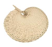 COLLBATH Portable Handmade Cattail Straw Fan for Summer Cooling Natural Reed Leaf Hand Fan for Home Wall Decoration Light Yellow Traditional Braided Craft Indoor Outdoor Use