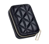 COLLBATH Portable Lipstick Bag with Clear Mirror Small PU Cosmetic Makeup Pouch Stylish Travel Lip Gloss Holder Compact Zipper Storage for Women
