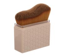 COLLBATH Portable Soft Wave Self Tanning Brush with Cover Retractable Coffee Brown Body and Face Makeup Brush for Foundation Powder and Blush -