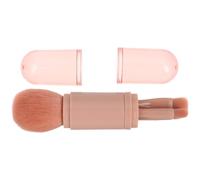 COLLBATH Portable Travel Makeup Brush Set 4in1 Multifunctional Powder Brush with Cover, Artificial Fiber and Metal Material, Convenient on The Go Touchups and Everyday Use
