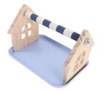 COLLBATH Portable Wooden and Plastic T-stand Parrot Training Perch for Lovebirds and Parakeets, Stimulating Activity Center and Professional Training Aid for Play and Dining Areas
