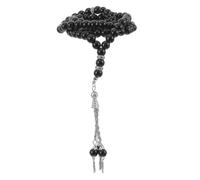 COLLBATH Prayer Beads Bracelet and Worship Rosary Chain Black Beads and Tassel Religious Accessory for Meditation and Pilgrimage