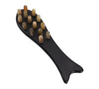 COLLBATH Premium Ox Horn Scalp Massage Comb Natural Material with Rounded Teeth for Gentle Head and Hair Care Portable for Easy Travel and Daily Use