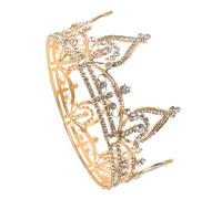 COLLBATH Princess Bride Crown round Dazzling Rhinestone Tiaras Hair Accessory for Wedding Prom Women Queen Crown Shiny Headpiece Bridal Headdress