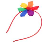 COLLBATH Rainbow Flower Headband Colorful Hair Hoop for Lgbt Pride Day Eye Catching Rainbow Accessory for Festivals Parties and Daily Wear