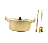COLLBATH Rapid Heating Korean Ramen Pot Deep Aluminum Noodle Cooker with Double Handles for Instant Noodles Soups Stews Camping and Travel Kitchen Use