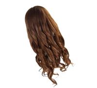 COLLBATH Real Hair Synthetic Mixed Hair Practicing Head Mannequin for Haircutting Braiding Perming and Styling Training Washable Salon Apprentice Training Manikin Brown