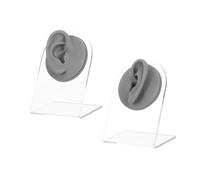 COLLBATH Realistic Silicone Ear Model with Stand for Piercing Practice and Jewelry Display Flexible Left and Right Fake Ears for Acupuncture Training and Earring Testing for Study and