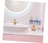 COLLBATH Rectangular Metal Wire Storage Basket Wall Shelf for Bathroom Iron Rack for Shampoo Towel Toiletries Stylish Black Finish Large for Home Office Dormitory Organization