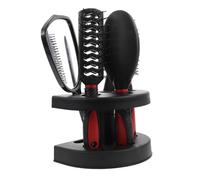 COLLBATH Red Hairdressing Mirror Comb Set with Base Scalp Massage Styling Tools High-grade Material for Home Barber Salon Use