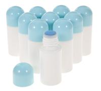 COLLBATH Refillable Sponge Bottles 50ml 10pcs with Azure Lids Reusable Applicator Containers for Travel Essential Oil Cosmetic Use