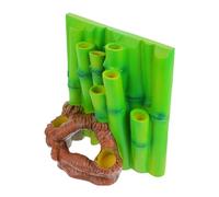 COLLBATH Reptile Terrarium Decor Resin Bamboo Background Plate Gecko Snake Turtle Decor Ornament