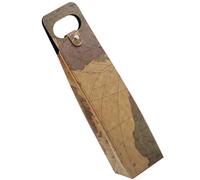 COLLBATH Reusable Leather Wine Bottle Bag with Handle Vintage Single Bottle Carrier for Party and Travel Wine Tote with Creative Map Texture Design Practical Reusable Carrier for Safe