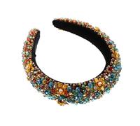 COLLBATH Rhinestone Crystal Beaded Hairband with Fabric Lining Comfortable Headwear for Women and Sparkly Wedding Party Hair Accessory Suitable for Various Hairstyles