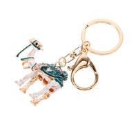 COLLBATH Rhinestone Inlaid Camel Keychain Sparkle Key Fob Holder Bag Hanging Pendant Lifelike Adorable Look Backpack Charm Car Key Ring Blue Rhinestones