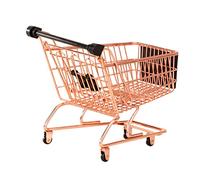 COLLBATH Rose Gold Shopping Cart Shape Makeup Sponge Holder Beauty Sponge Drying Rack with Hollow Design for Quick Ventilation Compact Iron Makeup Puff Storage Case for Safe Space-saving