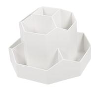COLLBATH Rotating Desk Organizer with Compartments Multifunctional Cosmetic Brush Holder and Pencil Cup for Stationery Storage Desktop Makeup Brush Stand for Home Office School