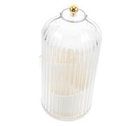 COLLBATH Rotating Makeup Brush Holder with Transparent Cover Large Capacity Vanity Organizer Cosmetic Storage Box for Brushes Lipsticks Skincare Products Bathroom Desk