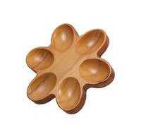 COLLBATH Rustic Wooden Holder 6 Storage Rack Chicken Tray Fresh Eggs Container Rack Deviled Dish Countertop Platter Kitchen Organizer Brown