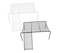 COLLBATH Rutin Chicken Cage Platform Iron Stand with Ramp Large Hollow Holder Rack for Poultry Climbing Play and Exercise Stable Black and White Chicken Mesh Platform for Active Pet Hens