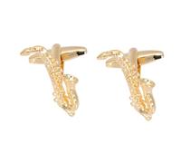 COLLBATH Saxophone Shaped Cufflink for Men, Brass Sleeve Cuff Nails in Golden, Comfortable and Easy to Wear, Fashion Style for Families and Male Friends, for Carnival and Birthday