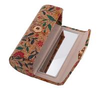 COLLBATH Scratch-Resistant Floral Lipstick Case with Mirror Mini Portable Organizer for Lipsticks Elegant Vintage Design Cosmetic Storage for Women Travel and Vanity