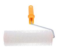 COLLBATH Self Leveling Defoaming Spiked Roller Brush Teeth Height for Epoxy Floor Paint and Cement Surface Aeration with Plastic Handle Random Color