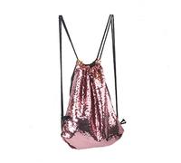 COLLBATH Sequin Drawstring Backpack Dance Bag Cord Grommets for Park Walks Keys Items Stylish Functional Storage