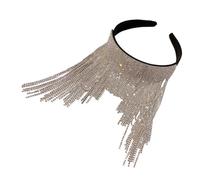 COLLBATH Shiny Rhinestone Hairband with Long Tassels Elegant Head Adornment for Women Party Wedding Accessory Stylish and Comfortable Hairband