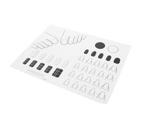COLLBATH Silicone Nail Art Mat for Manicure Practice, Small White Non-Slip Resin Work Mat with Nail Stamping Guide, DIY Coloring and Transfer Palette for Nail Tools