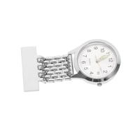 COLLBATH Silver Alloy and Doctor Pocket Watch with Hanging Precise Time Alarm Clock, Portable Nursing Digital Watch with LED Glow-in-the-Dark Display for Hospital and Clinical Use
