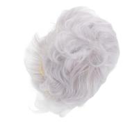 COLLBATH Silver Grey Short Curly Wig for Women Elderly Grandma Halloween Cosplay Costume Accessory Comfortable Wig for Older Ladies Fashion