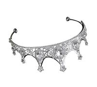 COLLBATH Silver White Bridal Tiara Crown for Women Rhinestone Wedding Headpiece with Durable Wear Resistant Design Elegant Vintage Style Headdress for Weddings Engagements Birthday Parties