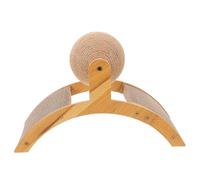COLLBATH Sisal Cat Scratching Ball - Toy Interactive Cat Scratcher Board With Wooden Frame Scratch Toy Turntable Track For Indoor Kitten